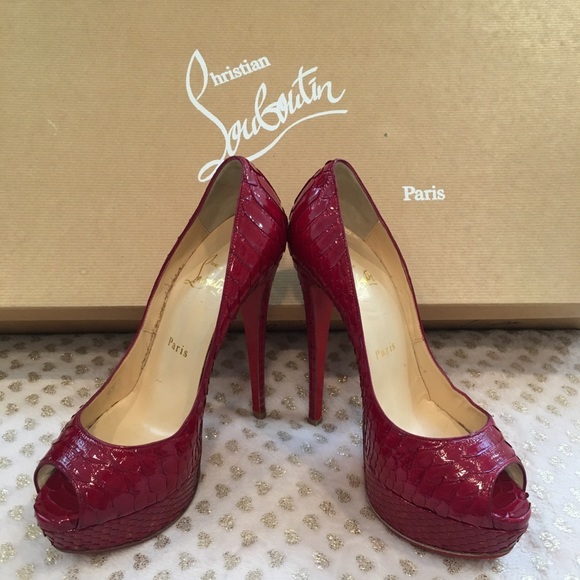 Christian Louboutin ♥️6.5 Red Python ♥️ - Picture 4 of 8